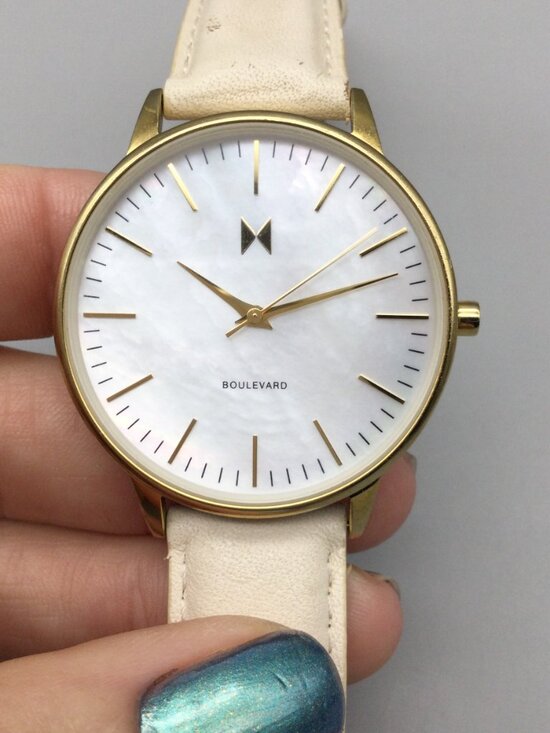 MVMT Abbot Kinney Boulevard Watch Women 38mm Gold Tone MOP Leather New Battery main image 12